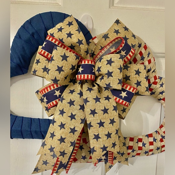 SOLD … Double Heart Patriotic Wreath - Picture 2 of 5